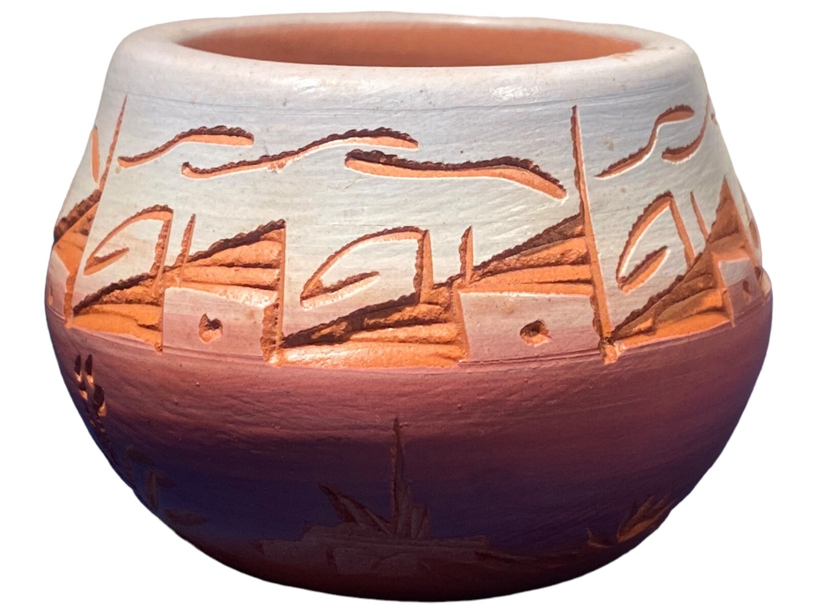 Native American Made Signed Red Earth Pottery Bud Vase Mesa Verde Cortez, CO CB2