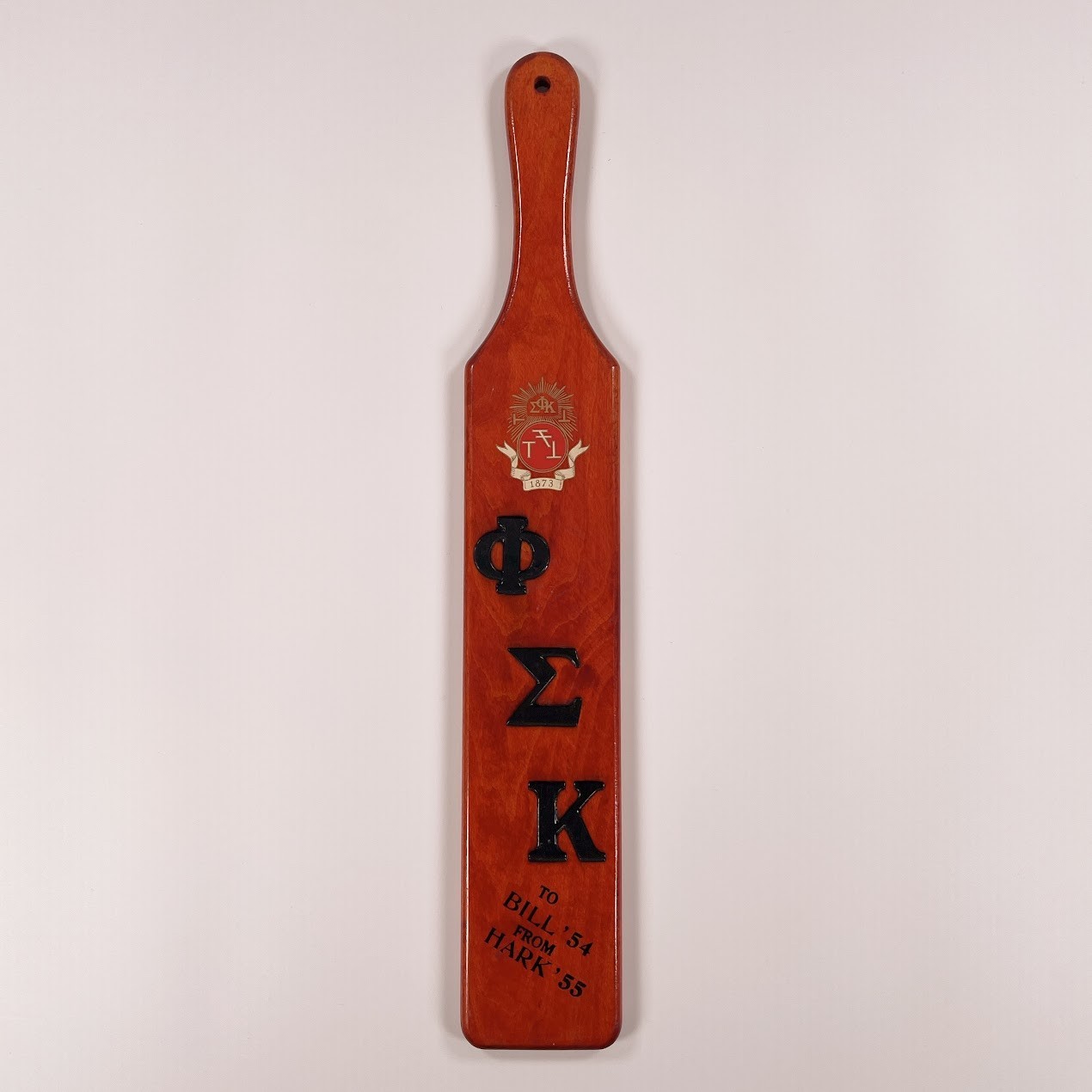 Vintage Phi Sigma Kappa Fraternity Paddle Texas UT Chapter L G Balfour 1950s GC