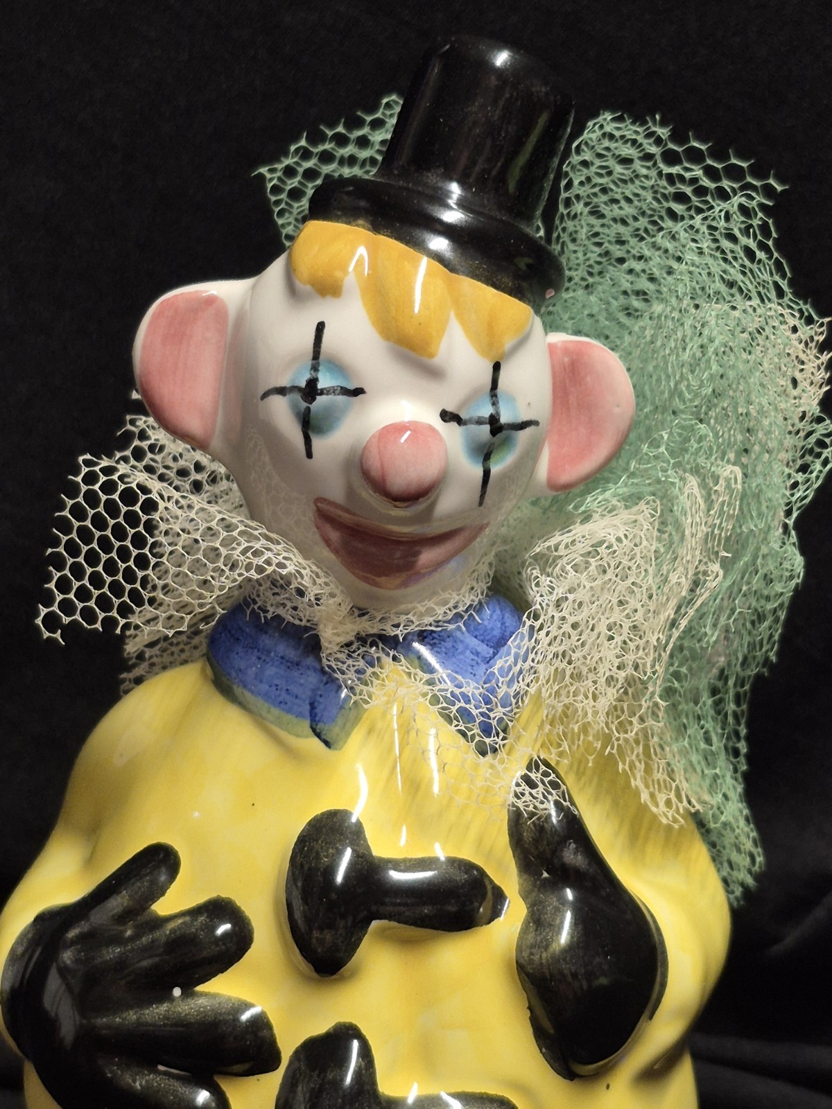 Vintage Mid-Century Italian Ceramic Clown Coin Bank – Hand-Painted Italy #734