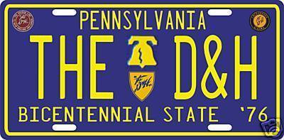 Delaware & Hudson D & H Railroad 1976 PA License plate Delaware & Hudson D & H Railroad 1976 PA License plate