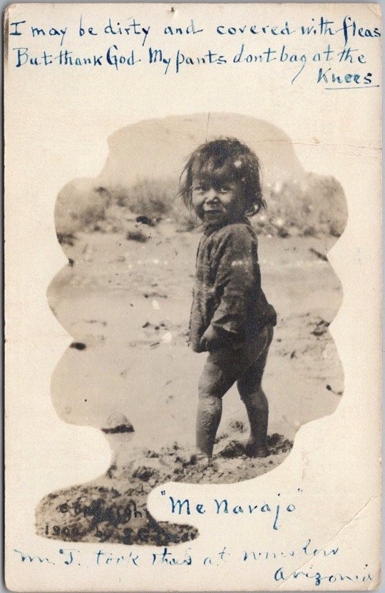 1914 Native Americana Real Photo RPPC Postcard 