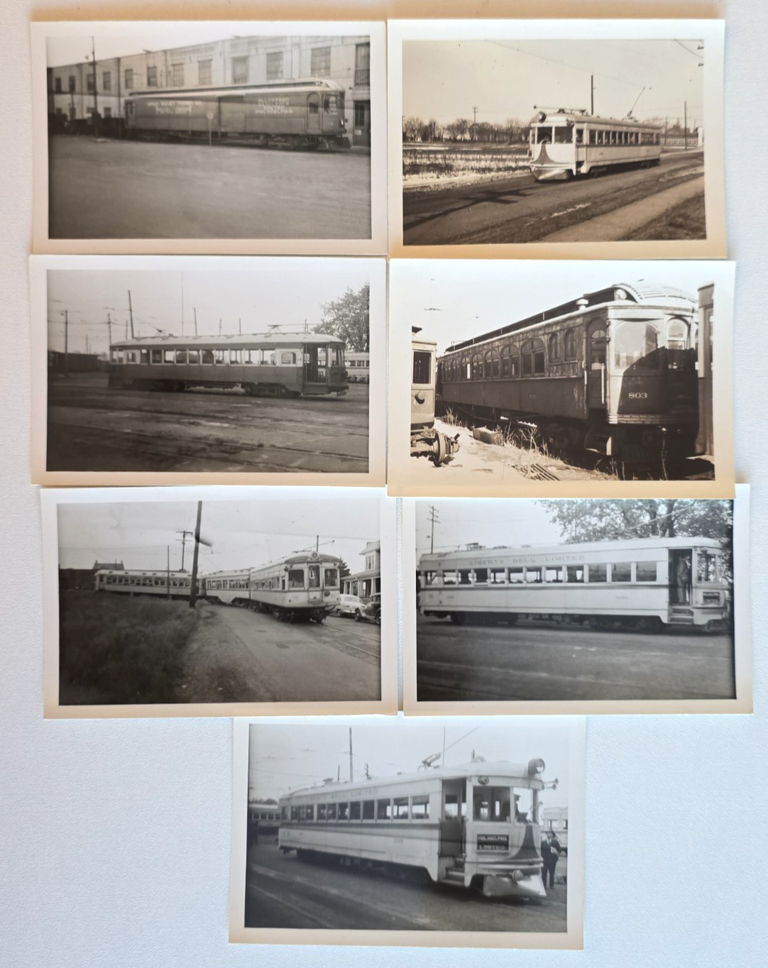 C. 1940s Lehigh Valley Transit Authority Trolley Interurban Photo Lot Of 7