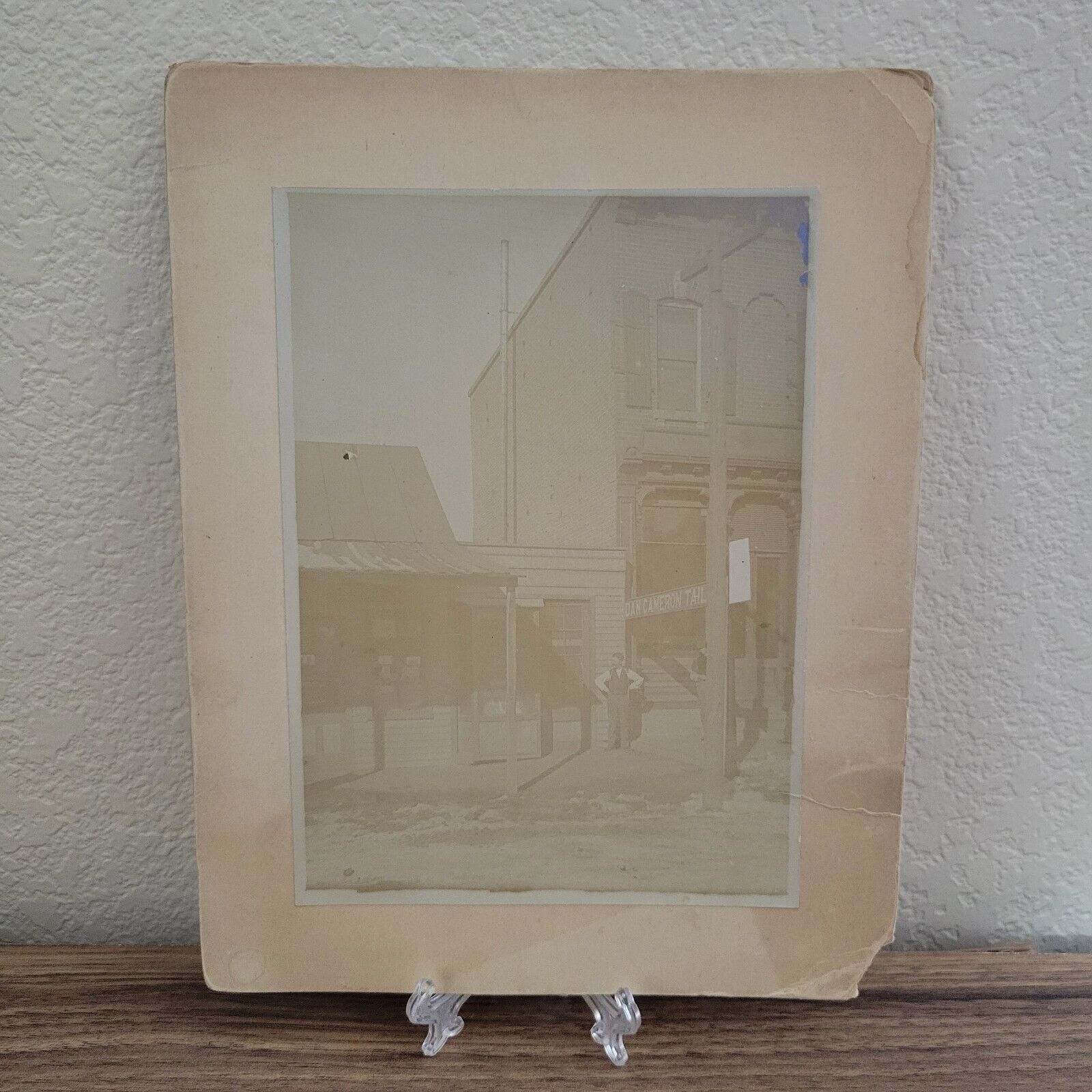 Antique Cabinet Card Photo Occupational Tailor Storefront Outdoor West 5x7