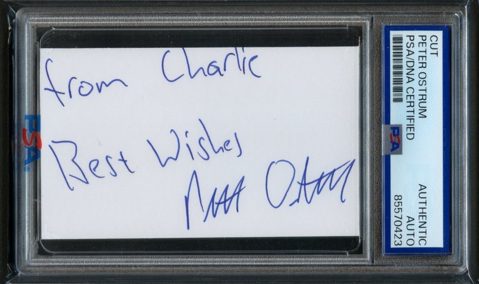 Peter Ostrum signed autograph 2.5x3.5 Cut Actor Charlie in Willy Wonka PSA Slab Peter Ostrum signed autograph 2.5x3.5 Cut Actor Charlie in Willy Wonka PSA Slab