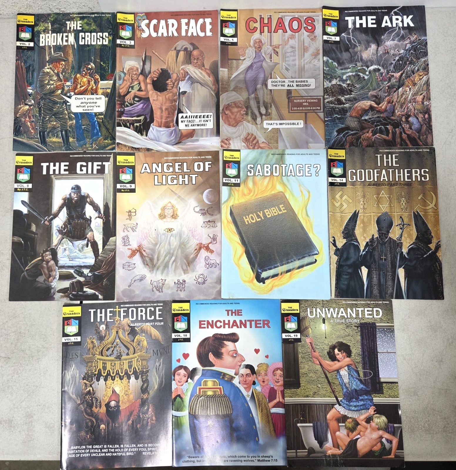 Christian Comic Books The Crusaders Lot Of 11 Jack T Chick Multiple Volumes