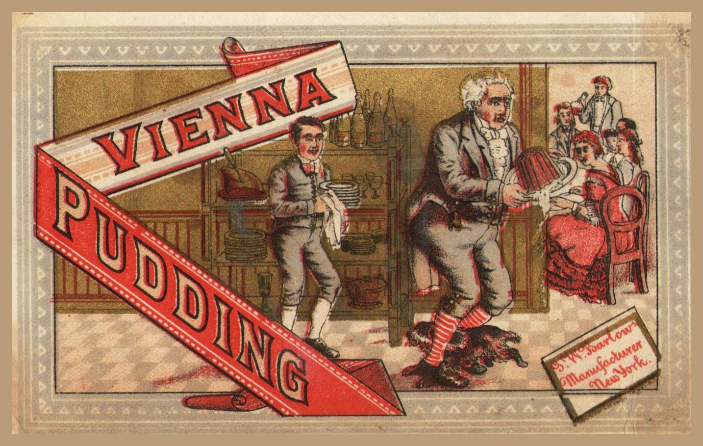 Antique VIENNA PUDDING G.W. Barlow NEW YORK Victorian Trade Card