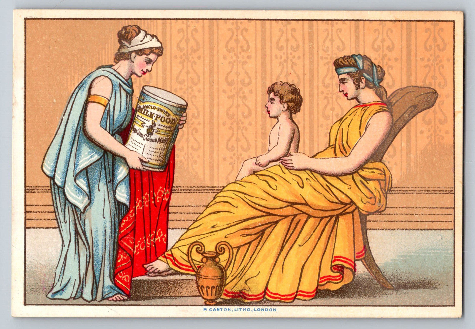 1880s Victorian Trade Swiss Card Condensed Milk Greek Goddess 3 x 4.5 in