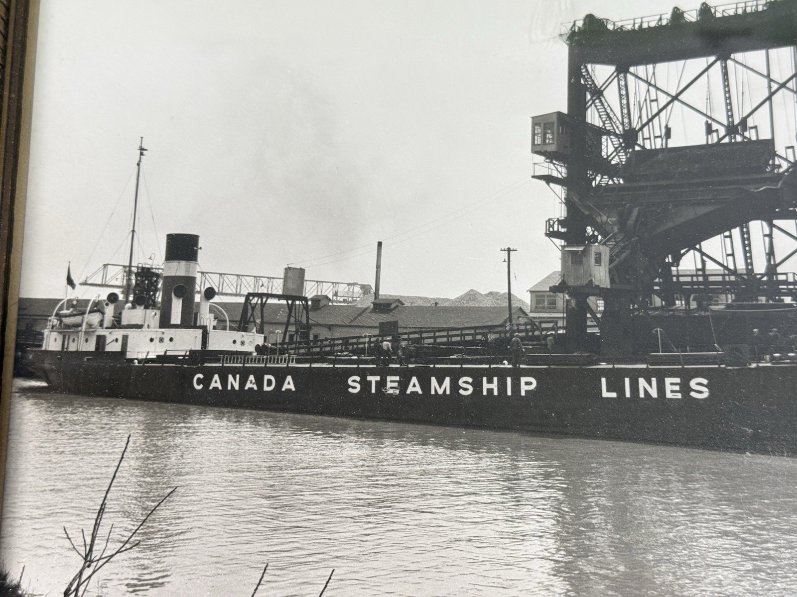 1930s-40s Canada Steamship Lines GRAINMOTOR Great Lakes Ship Framed Photo
