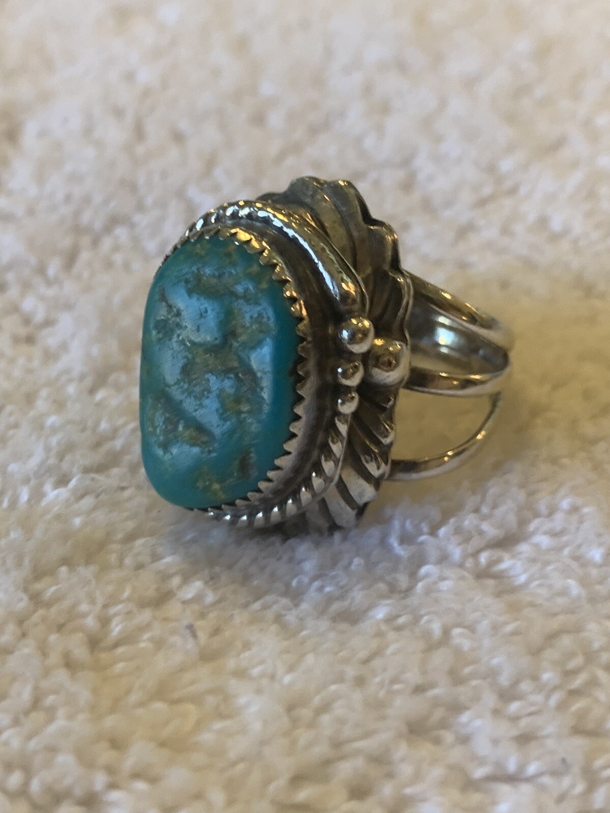Vintage Justin Morris Navajo turquoise ring