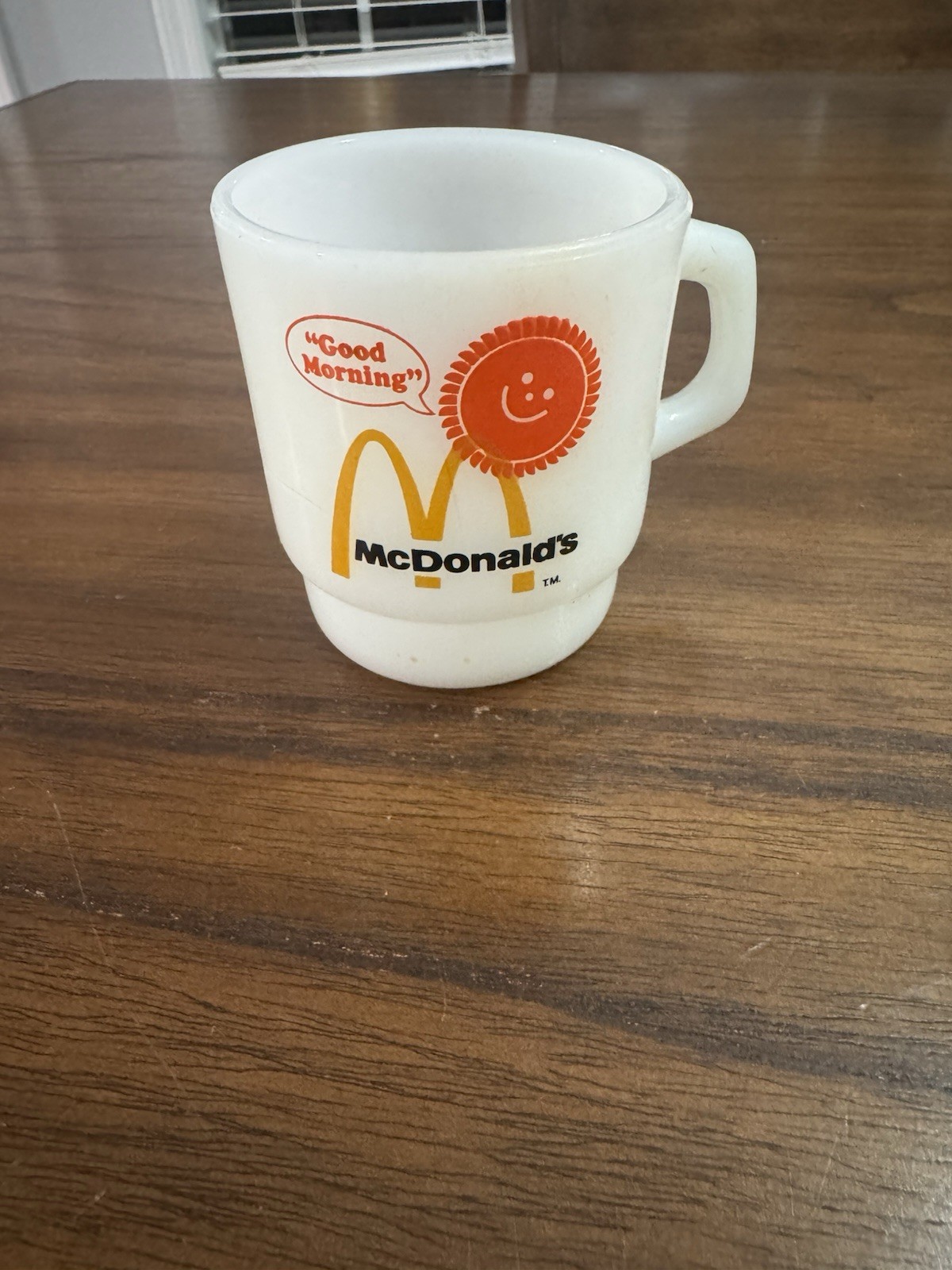 VTG Milk Glass McDonald\'s Coffee Cup Mug Anchor Hocking Fire King Good Morning