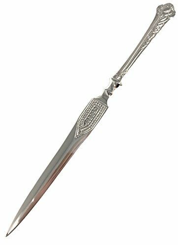 Madison Bay Company Nickel Plated Embossed Floral Letter Opener, 8.5 Inches Long