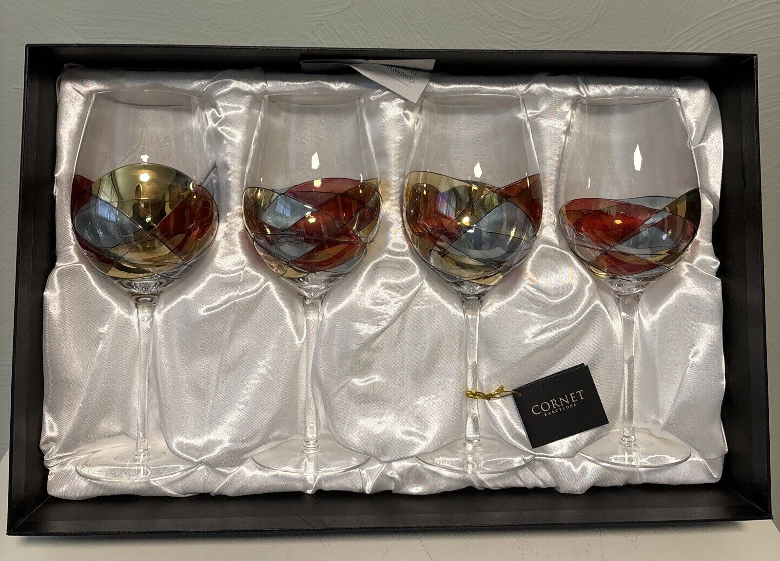 Cornet Barcelona Sagrada Stem Wine Glasses Goblets Set of 4 Large - 11