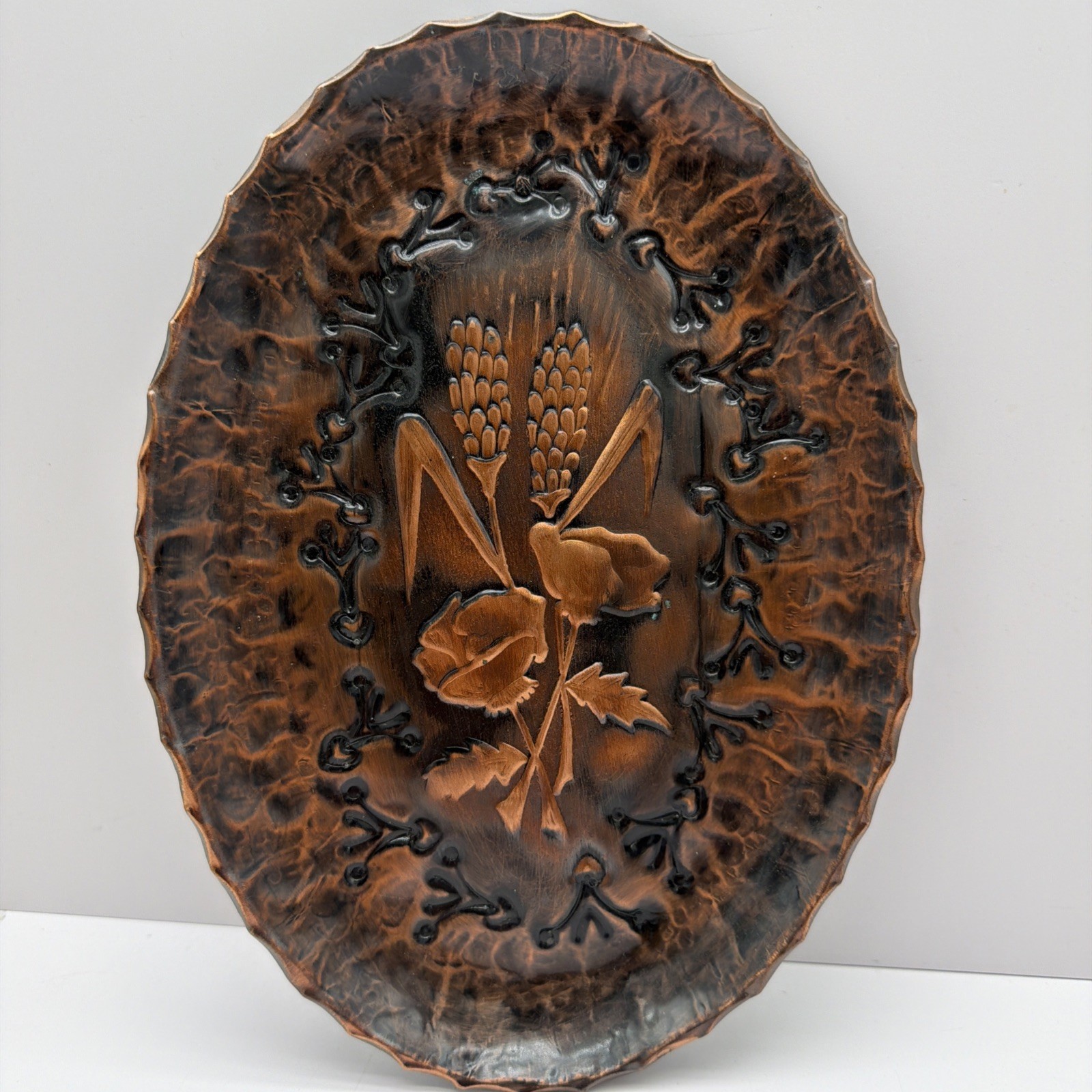 Vintage Rare Slovenia Kropa Hand Forged Copper Wall Folk Art