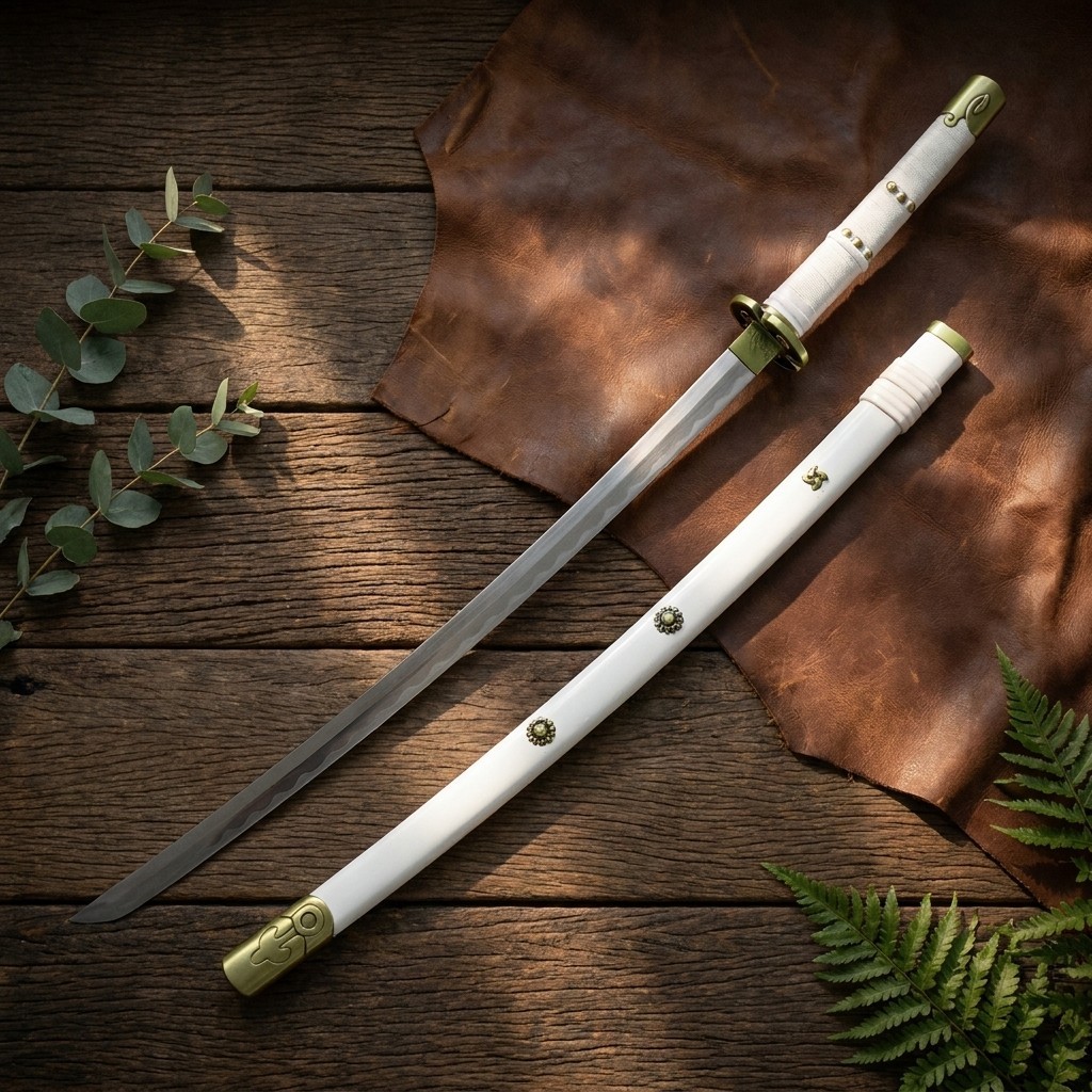 Oden\'s Hand-Forged Ame No Habakiri Sword Display