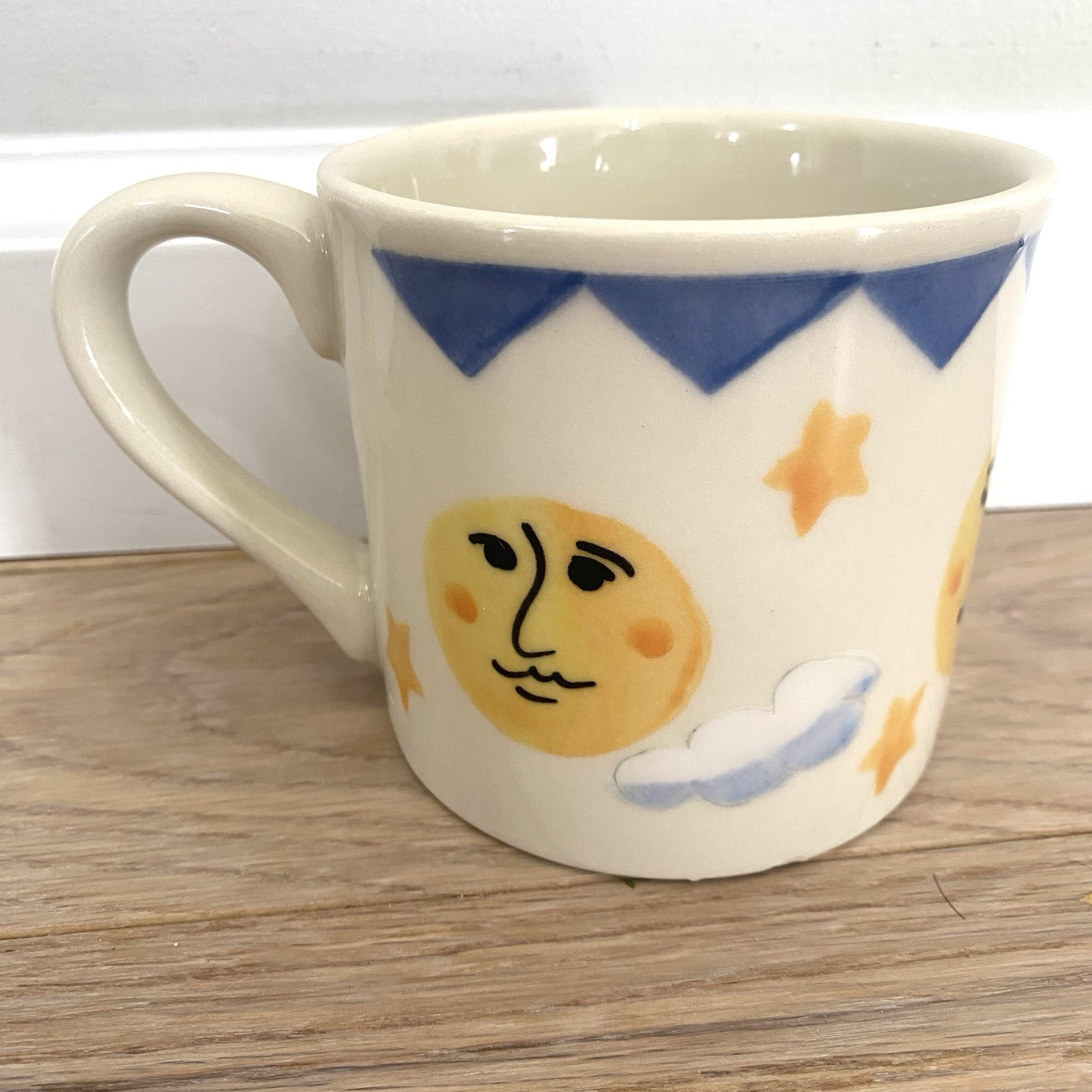 Vintage Starbucks Hartstone 12oz Mug Coffee Cup Sun Moon Stars Hand-painted USA Vintage Starbucks Hartstone 12oz Mug Coffee Cup Sun Moon Stars Hand-painted USA