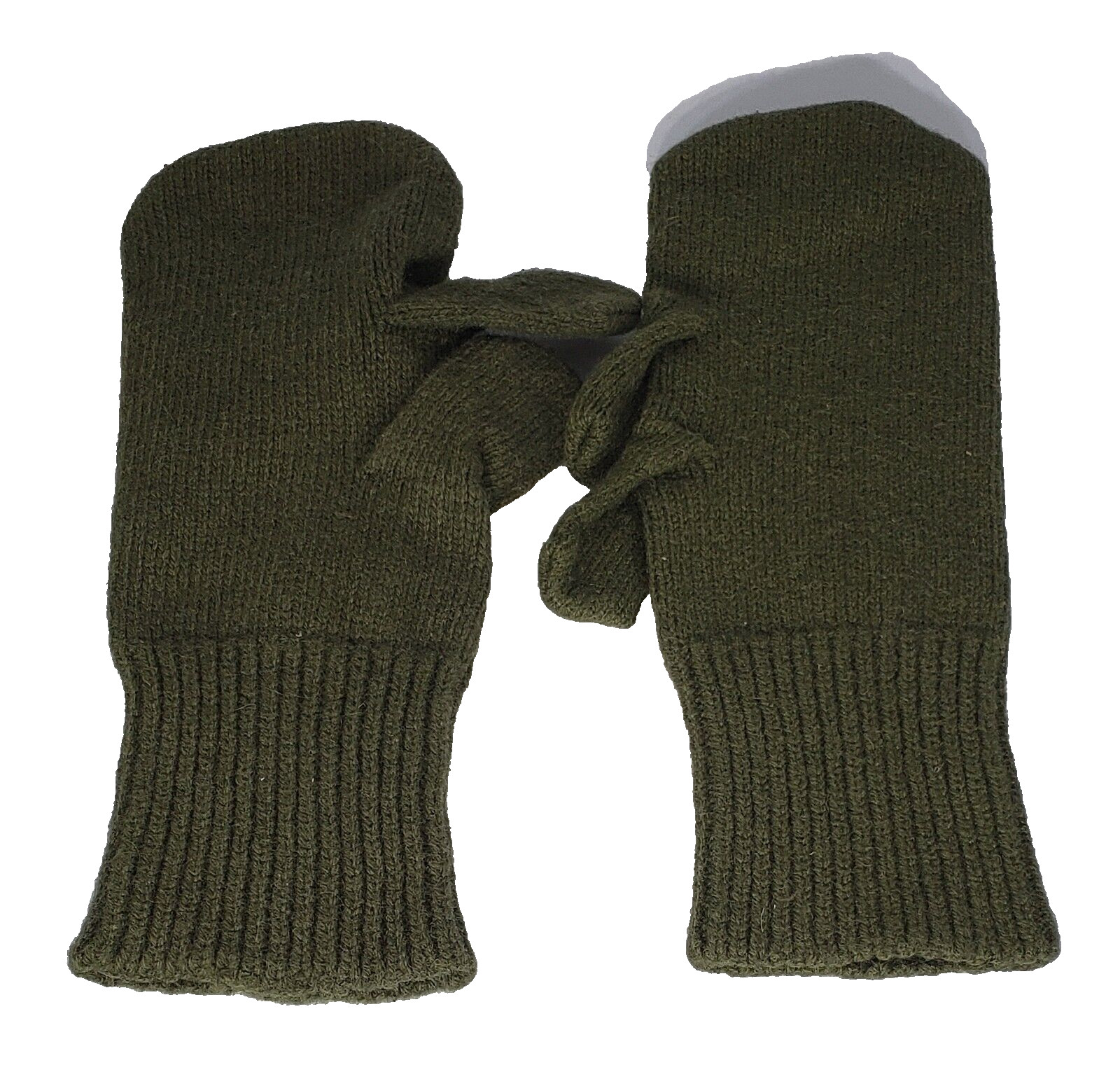 2 Pr VTG Mitten Insert Military Green Trigger Finger Wool & Nylon US Issued Sz M 2 Pr VTG Mitten Insert Military Green Trigger Finger Wool & Nylon US Issued Sz M