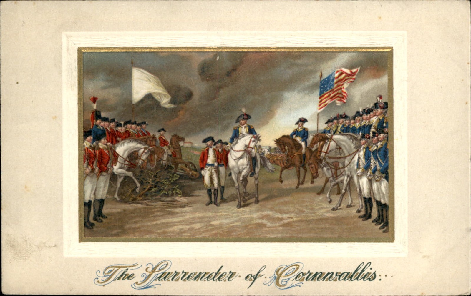 The Surrender of Cornwallis Historical Event c1900s-10s Vintage Postcard