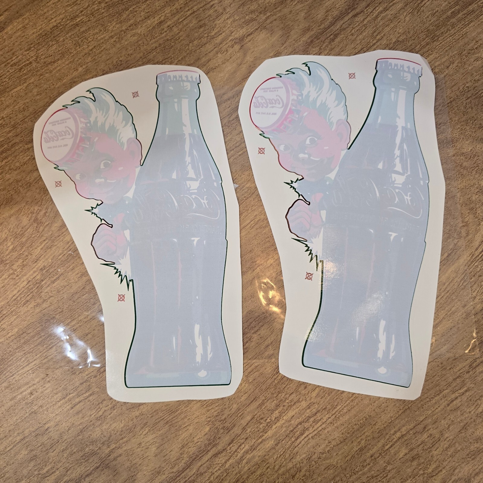 Vintage 1950s Coca Cola Sprite Boy Window Decals Pair 10.5 Vintage 1950s Coca Cola Sprite Boy Window Decals Pair 10.5