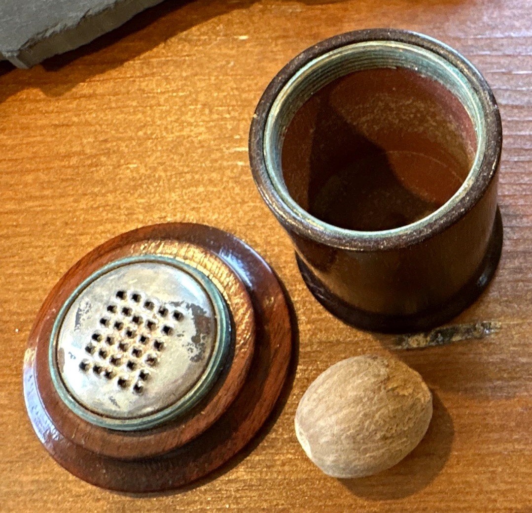 Tunbridge ware nutmeg grater early 1900s top opens only