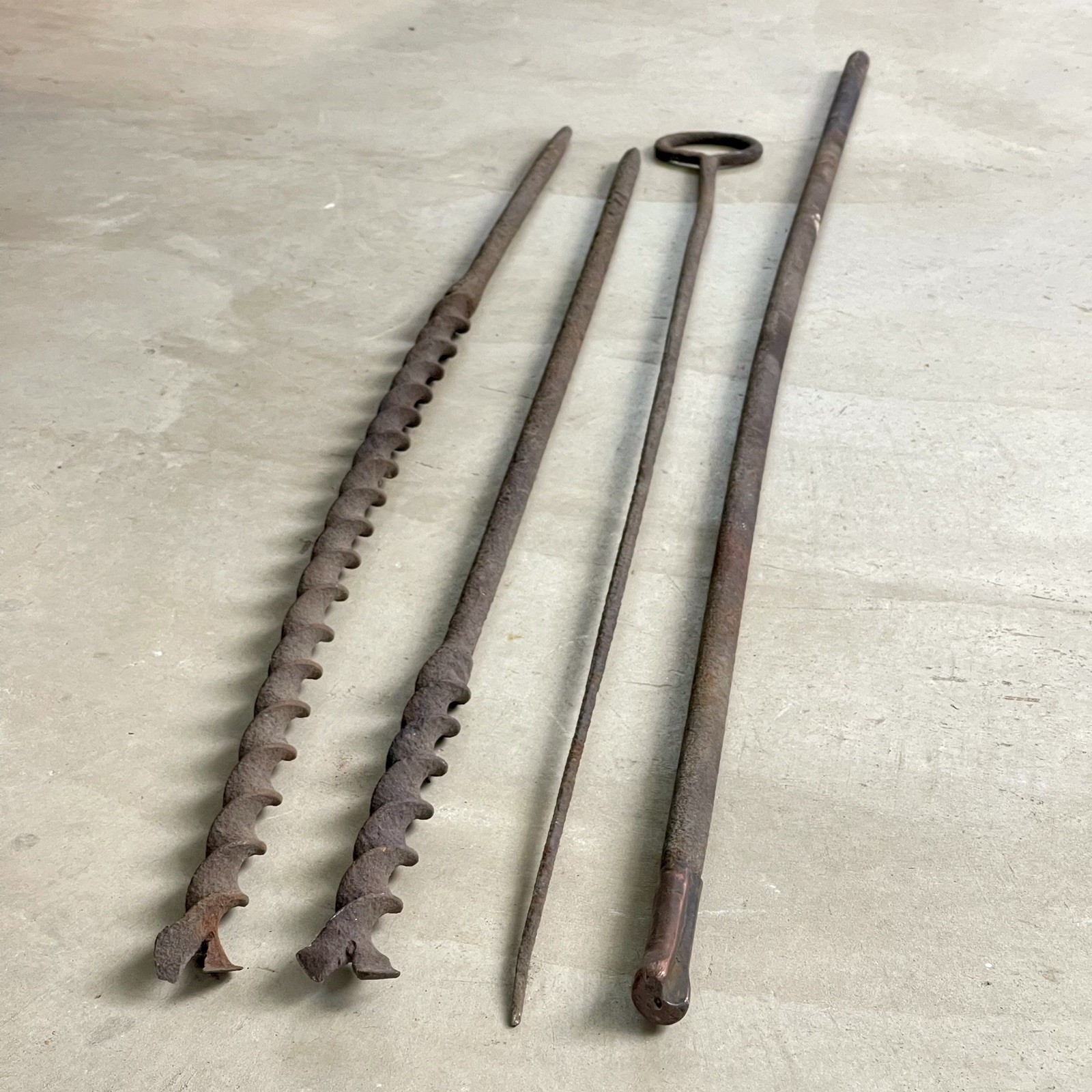 Coal Miners Copper Tipped Tamping Rod, Squib Needle, & Augers Mining Tools