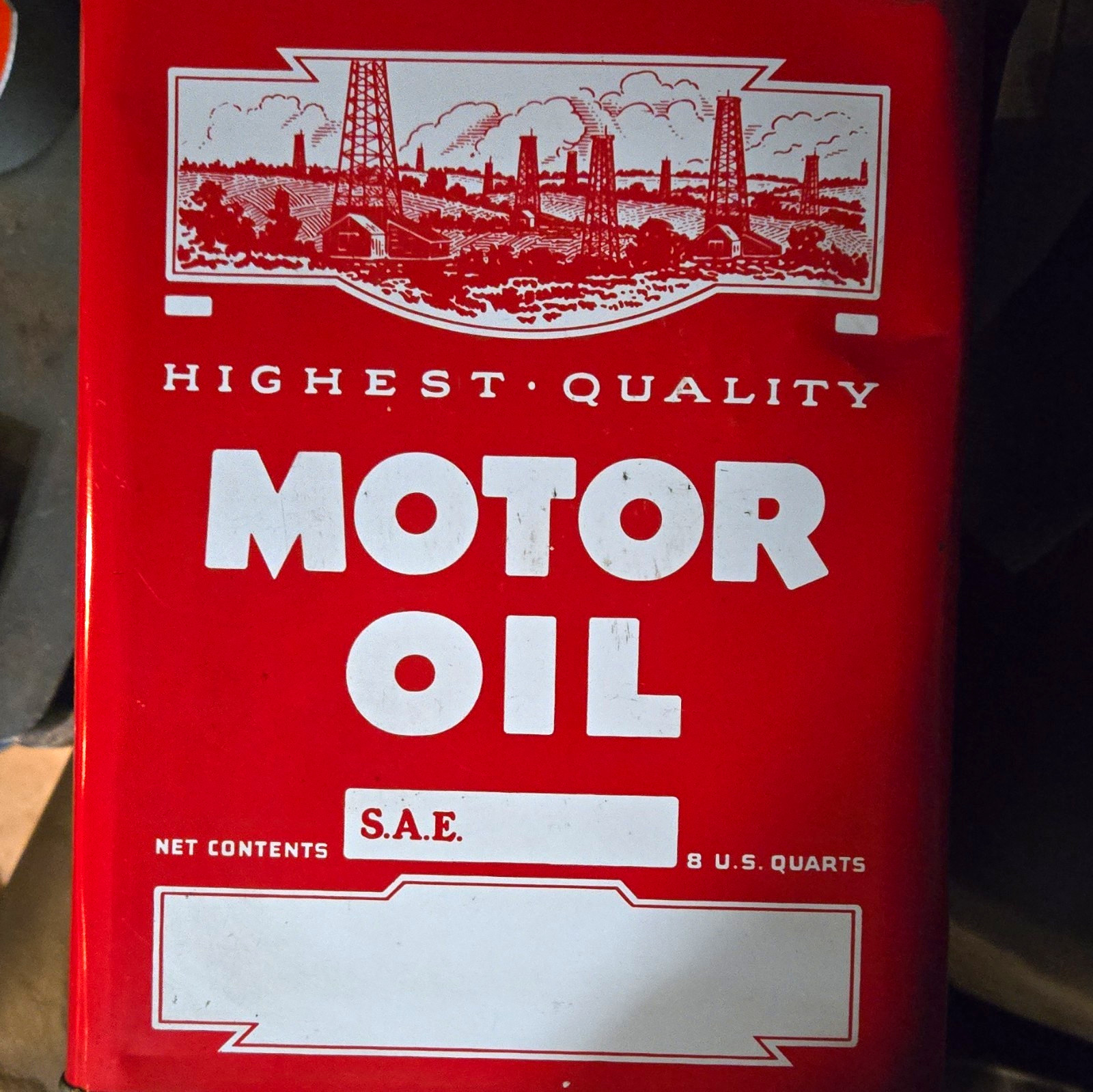 Vintage Highest Quality SAE 8 Motor Oil  2 gallon 