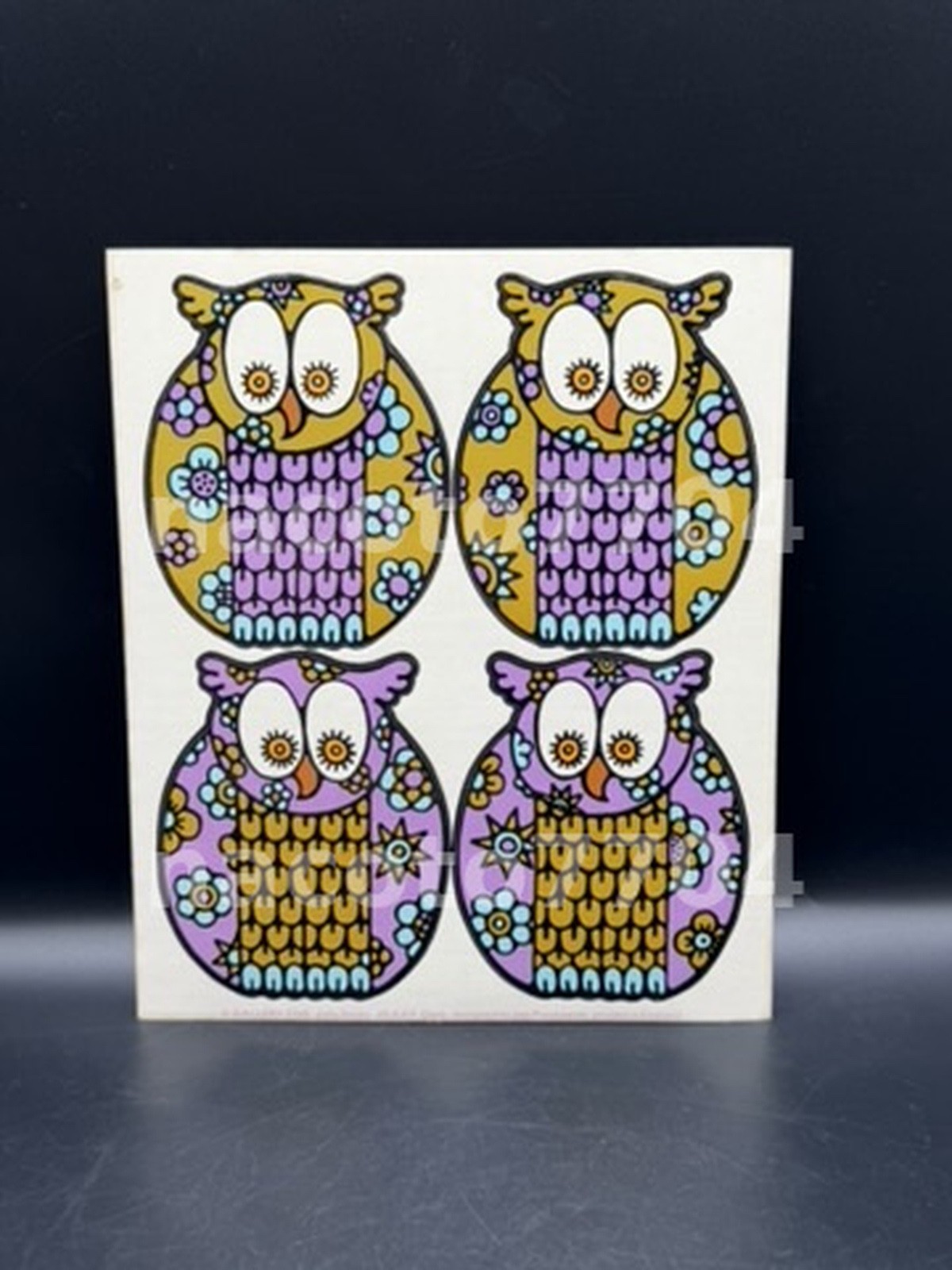 Jan Pienkowski Stickers 70s Dead stock Sticker Sheet Retro Owls 24 x 20cm