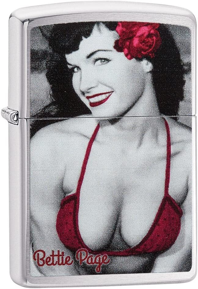 Zippo Bettie Page Brushed Chrome Pocket Lighter 29439