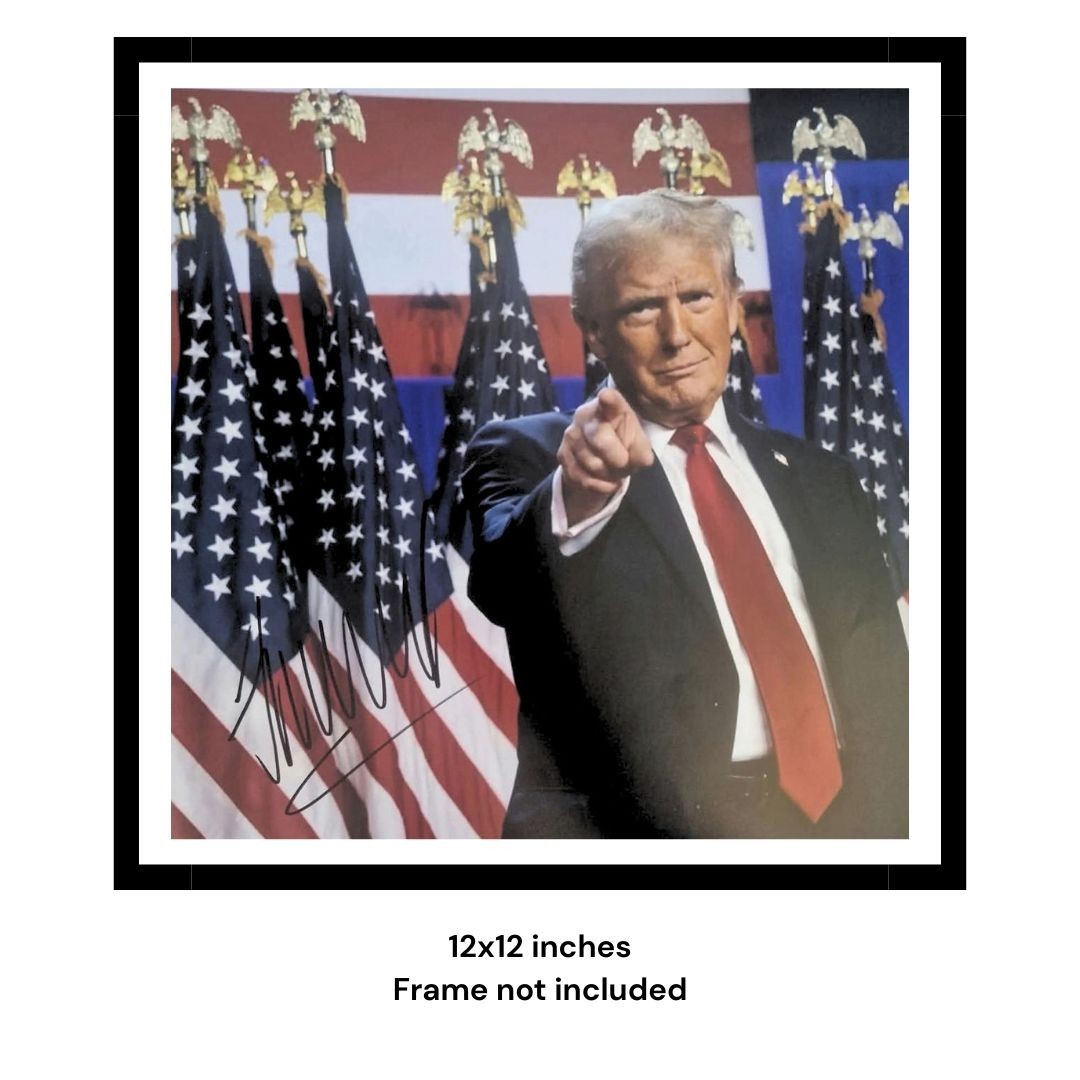 Donald Trump Hand Signed A3 USA 47th President 12x12 Photo PSA Approved & COA