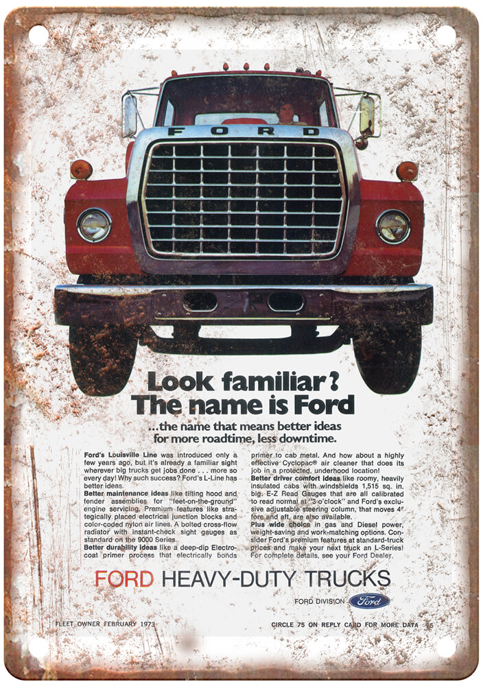Vintage 1973 Ford Louisville Ad Retro Look Metal Sign A8219 Vintage 1973 Ford Louisville Ad Retro Look Metal Sign A8219
