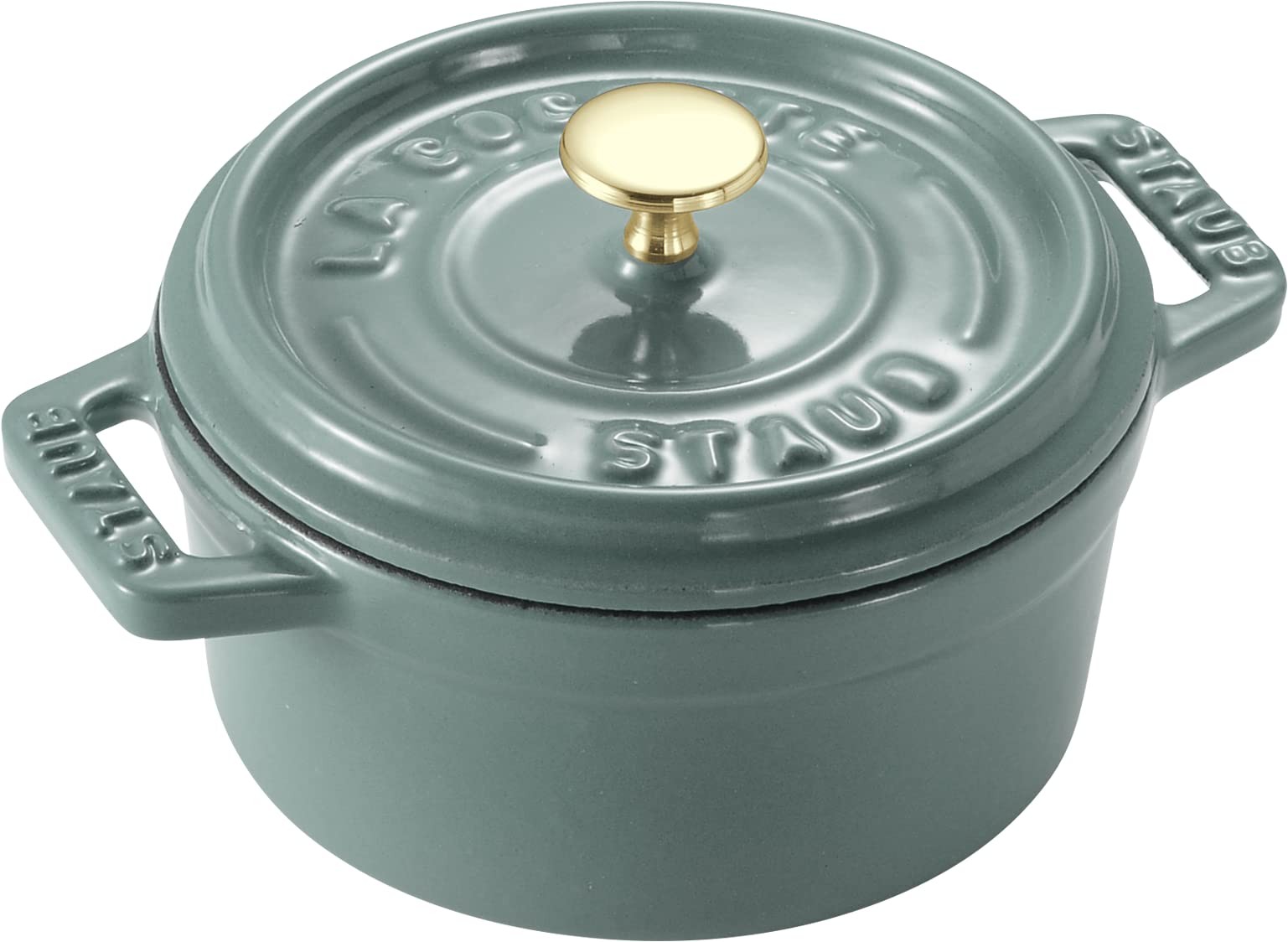 Staub Pico Cocotte Round 10Cm Eucalyptus Cast Iron Enamel Casserole Dish For Wa_