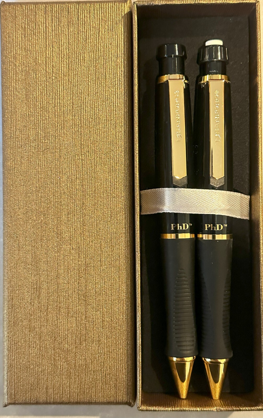 Sanford 18K Gold-Plated Gloss Black PhD Pen and Pencil Set - Real Gold Plated Sanford 18K Gold-Plated Gloss Black PhD Pen and Pencil Set - Real Gold Plated