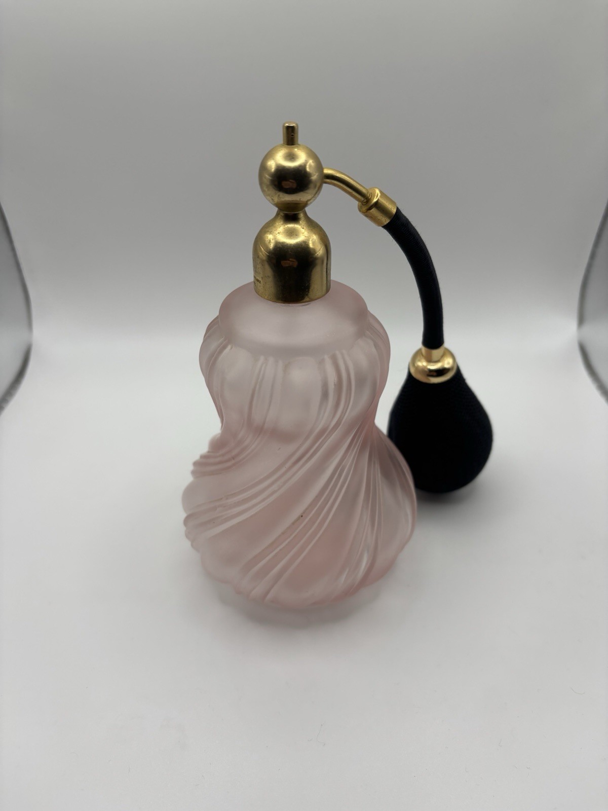Vintage Marcel Franck Paris Pink Frosted Glass Perfume Atomizer Bottle Complete Vintage Marcel Franck Paris Pink Frosted Glass Perfume Atomizer Bottle Complete