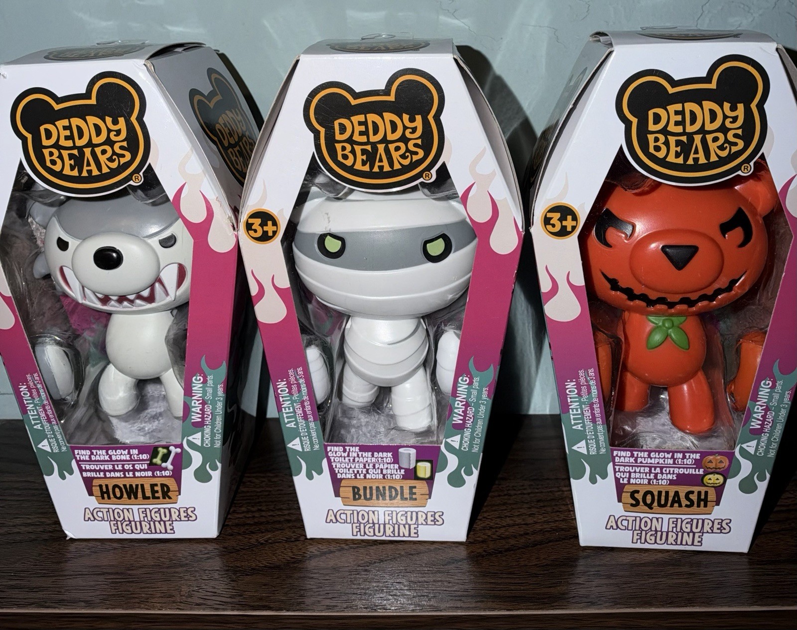 Deddy Bears Howler, Bundle, And Squash 3 Pc Set New Unopened Boxes