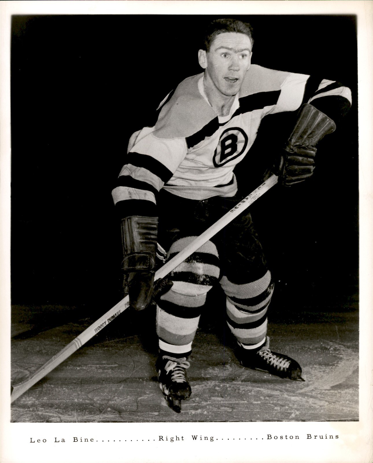 PF2 Orig Photo LEO THE LION LABINE 1952-61 BOSTON BRUINS NHL HOCKEY RIGHT WING