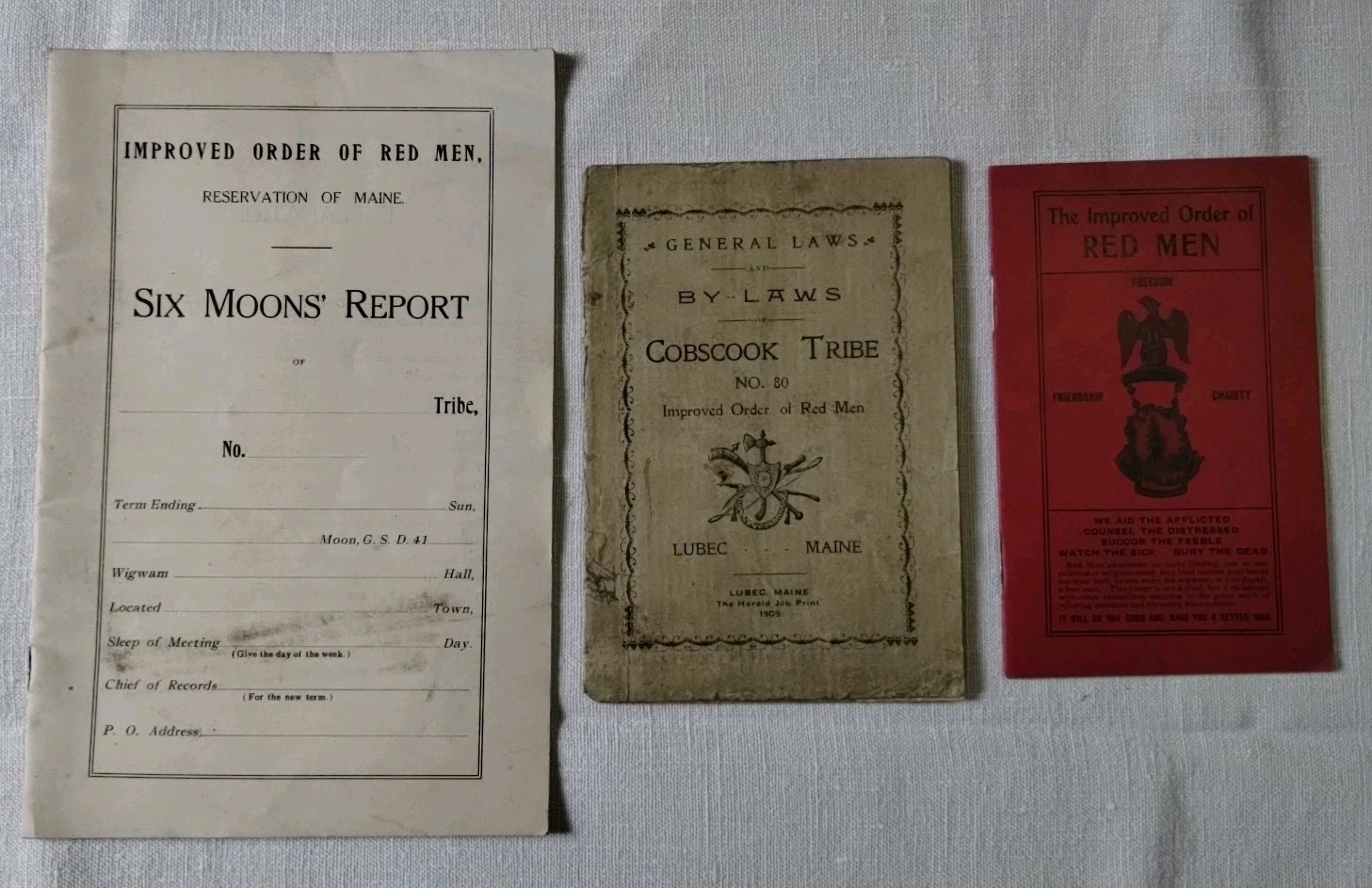 1905 Maine Indian Booklets Cobscook Tribe Lubec Maine, Six Moons Report, Red Men 1905 Maine Indian Booklets Cobscook Tribe Lubec Maine, Six Moons Report, Red Men