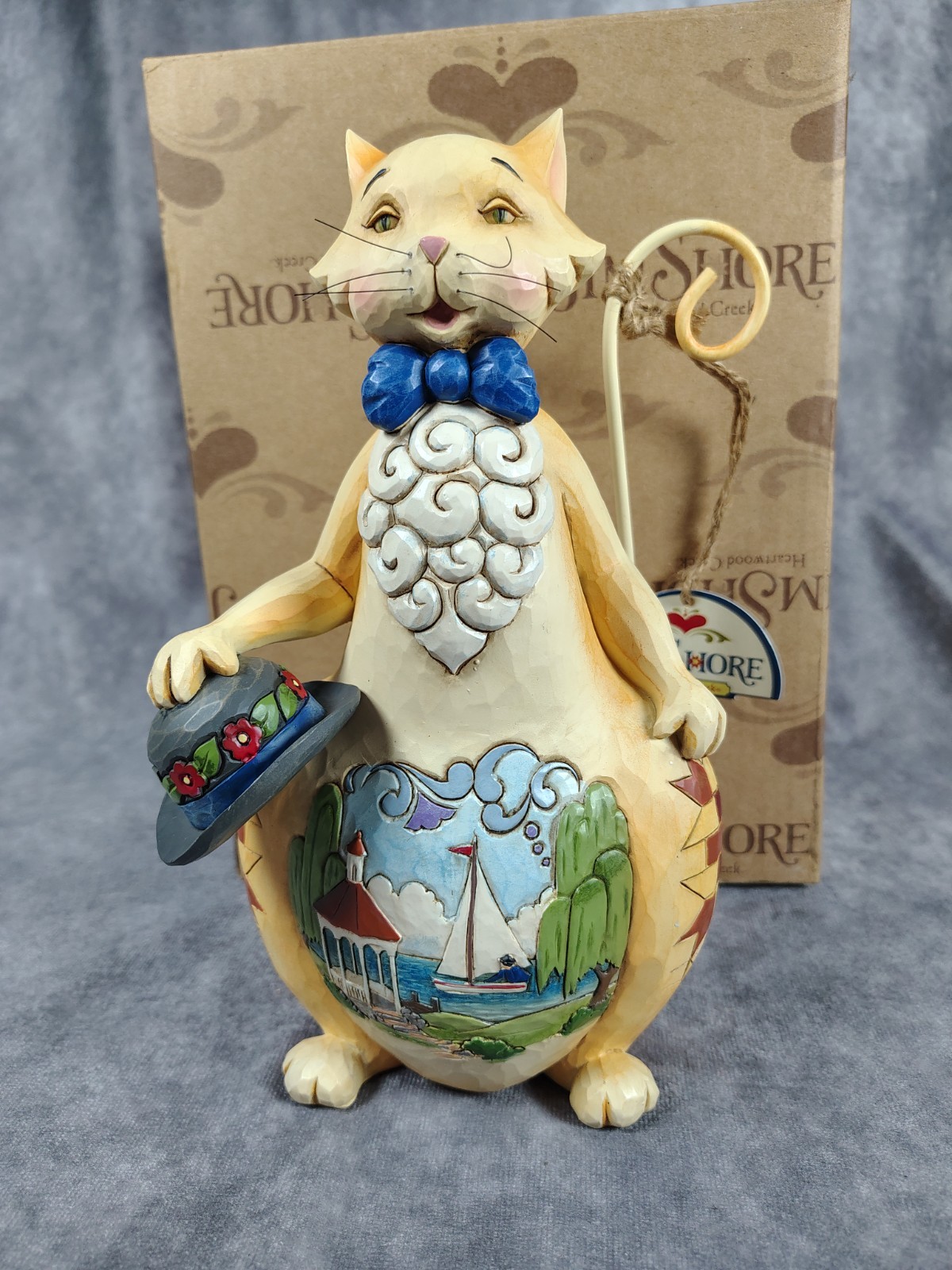 Jim Shore Heartwood Creek 2009 Hats Off To Summer Cat Figurine #4016463