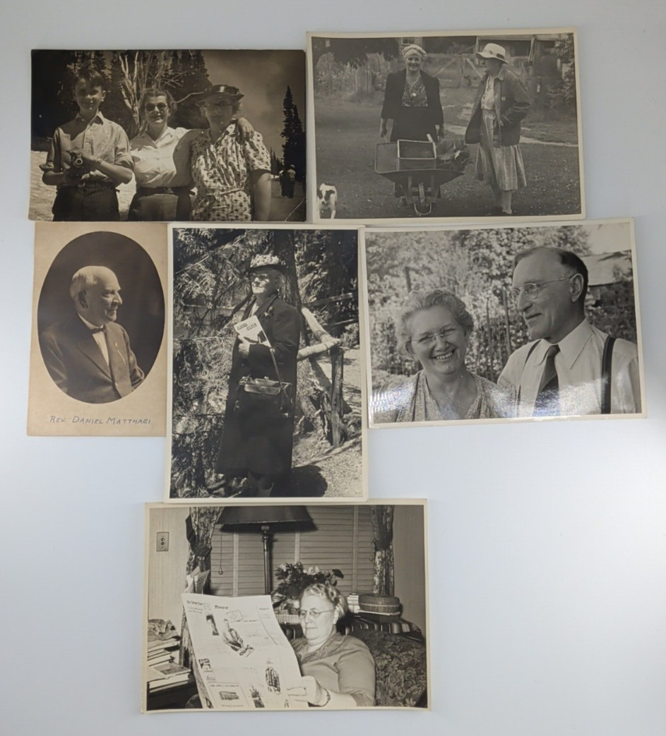 Black & White Photographs Lot of 6 Various Sizes Older Women Men Child Vintage