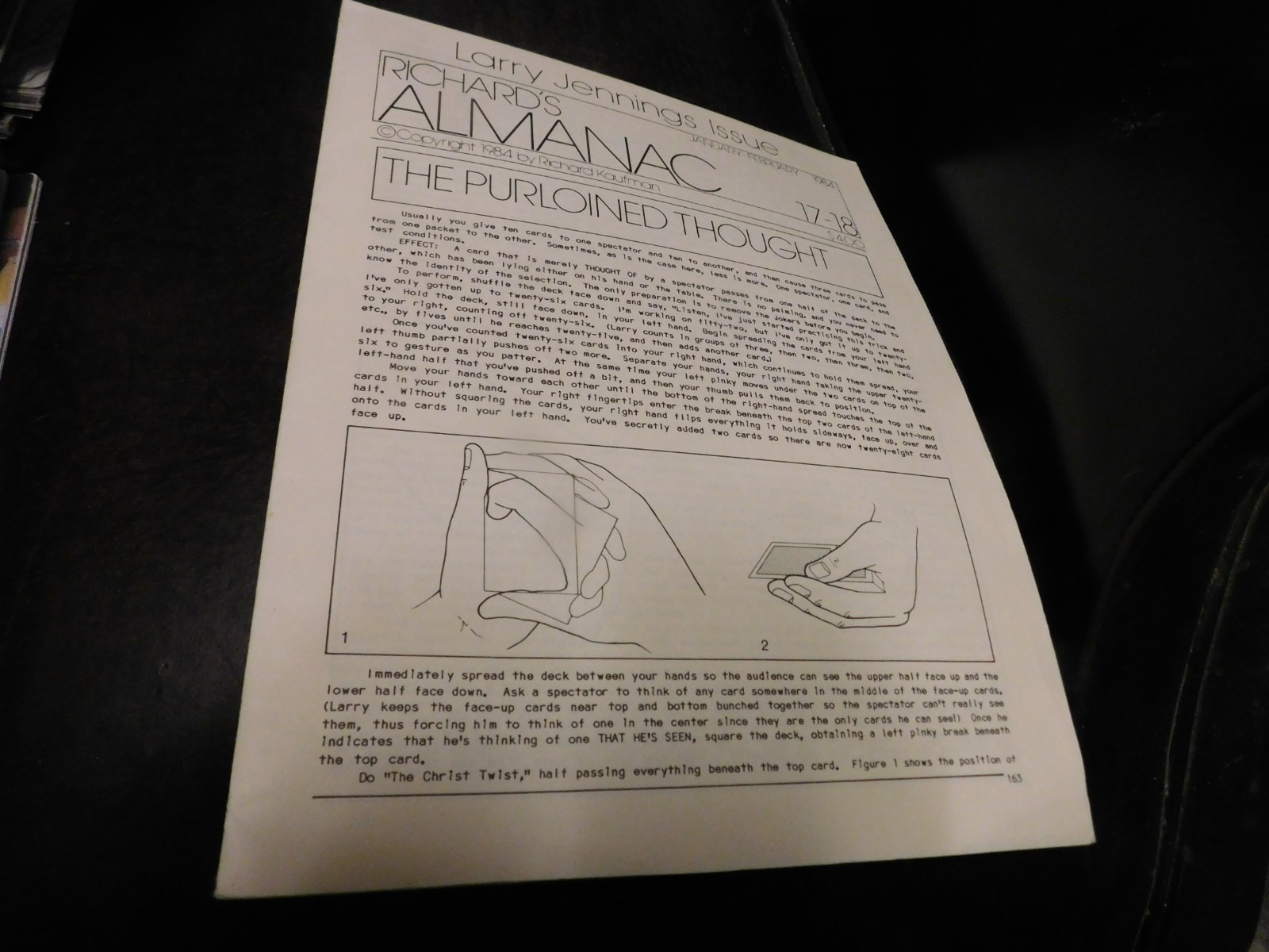 Richard's Almanac Magazine Of Magic For Magicians 1984 January-February