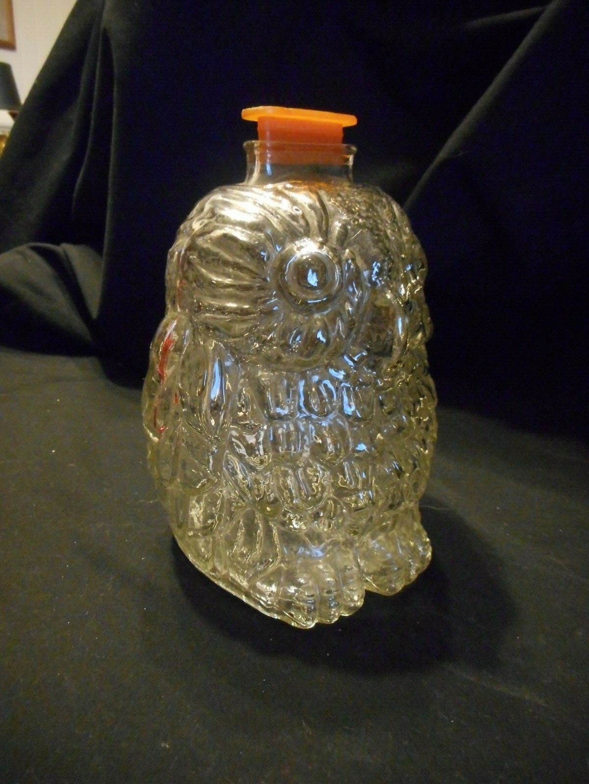 Vintage Wise Old Owl Clear Glass Piggy Bank 6 1/2\