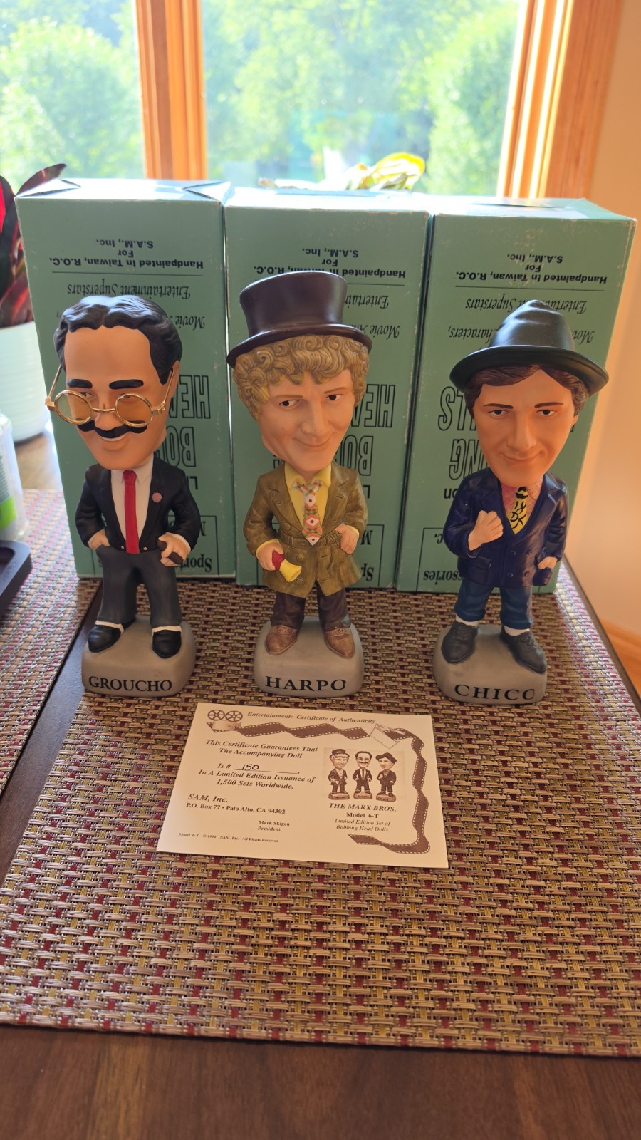 Marx Brothers Set SAM 1995 Bobblehead 150/1500 NIB with COA