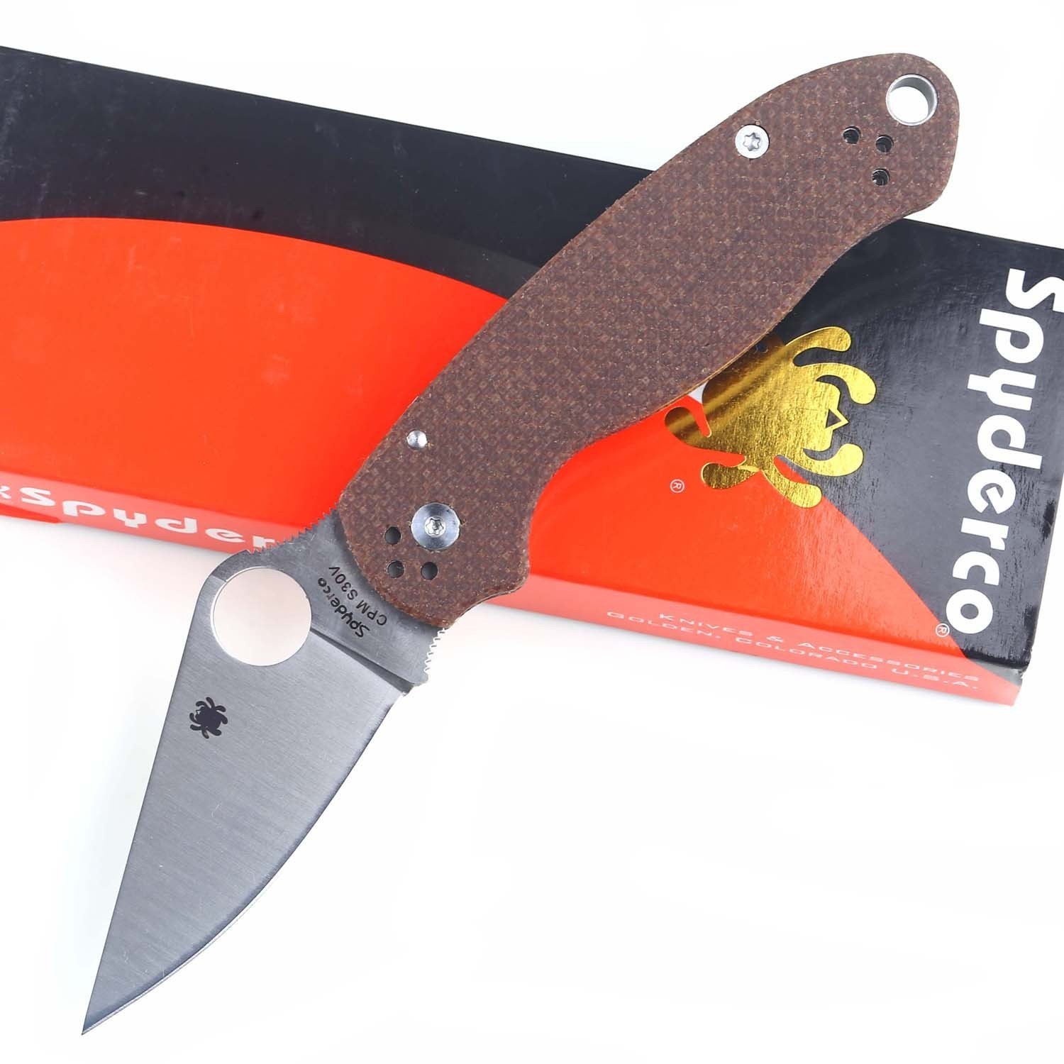 Para Military Black Brown Nylon Handle Tactical Survival Pocket Folding Knife