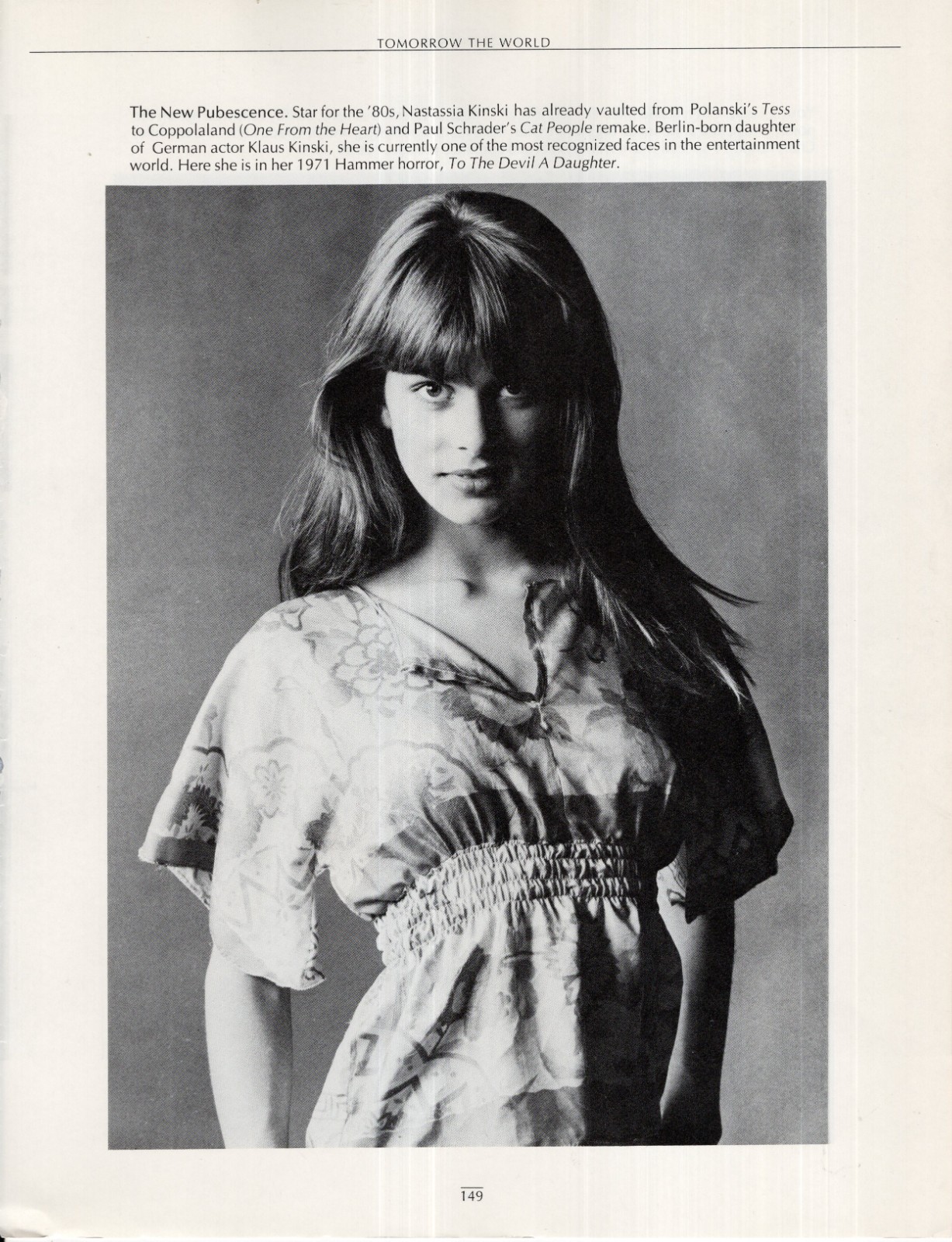 Nastassja Kinski Magazine Photo Clipping 1 Page Z6511