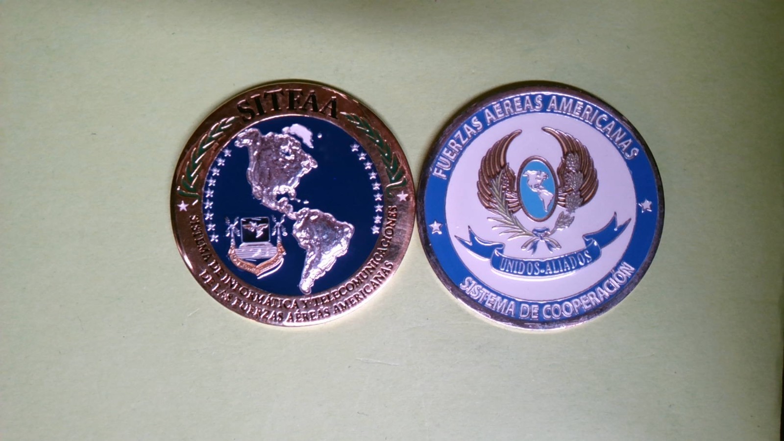 CHALLENGE COIN SITFAA FUERZAS AEREAS AMERICANAS INFORMATION TELECOMMUNICATIONS