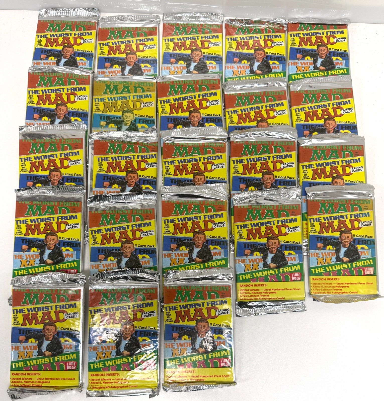 1992 Lime Rock The Worst From MAD Magazine Trading Cards 23 Sealed Packs - NEW