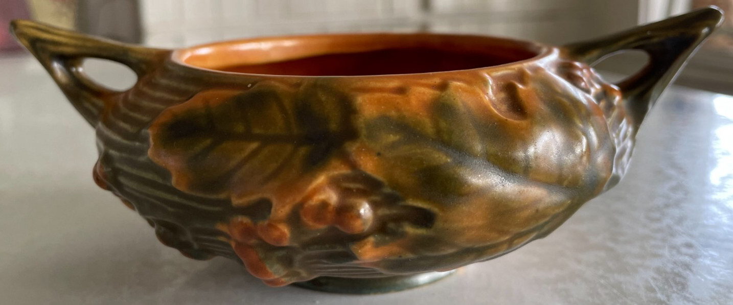 VTG ROSEVILLE POTTERY Bushberry 1941 Art Pottery  Sugar Bowl  2-S  Berries Leafs