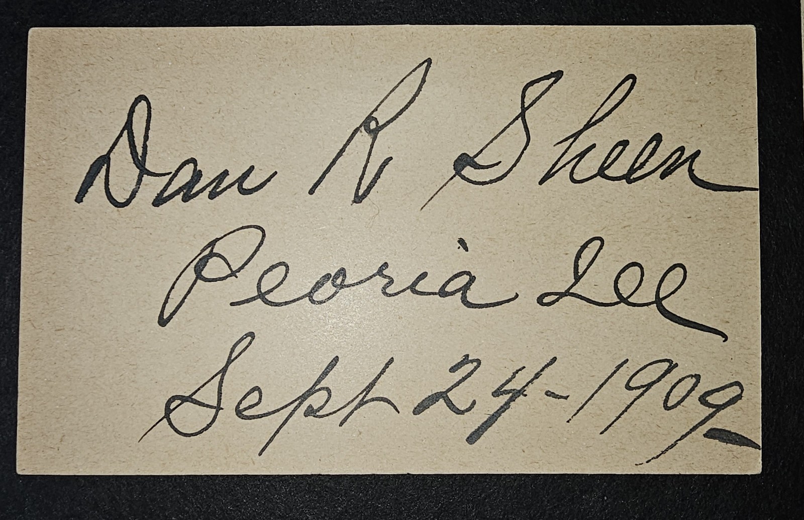 1909 Daniel R. Sheen Autograph – Cut Signature – Illinois Politician & Populist