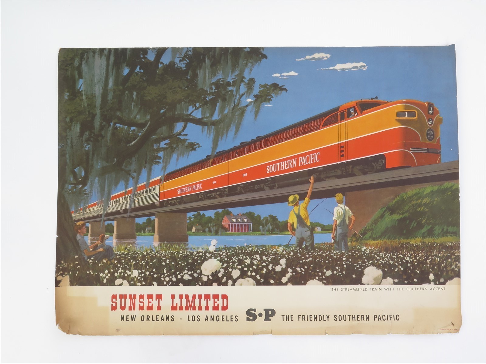1950s Poster Southern Pacific Sunset Limited New Orleans Los Angeles 32