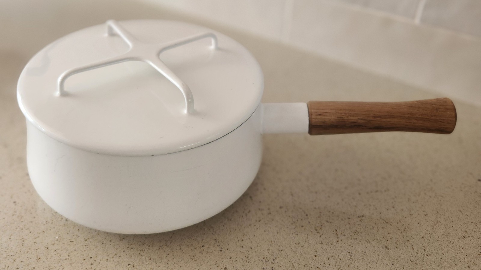Dansk Kobenstyle JHQ White 2 Quart Metal Covered Saucepan