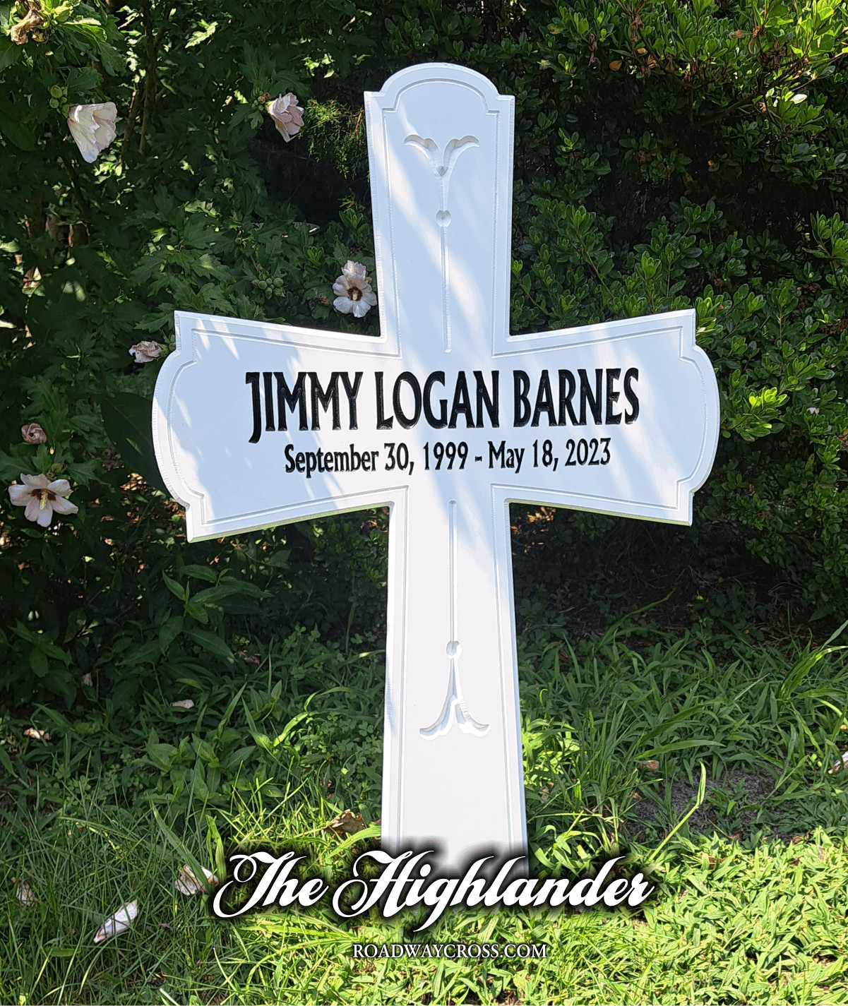 Roadside Memorial Cross, The Highlander. Large, Personalized, NOT WOOD Roadside Memorial Cross, The Highlander. Large, Personalized, NOT WOOD
