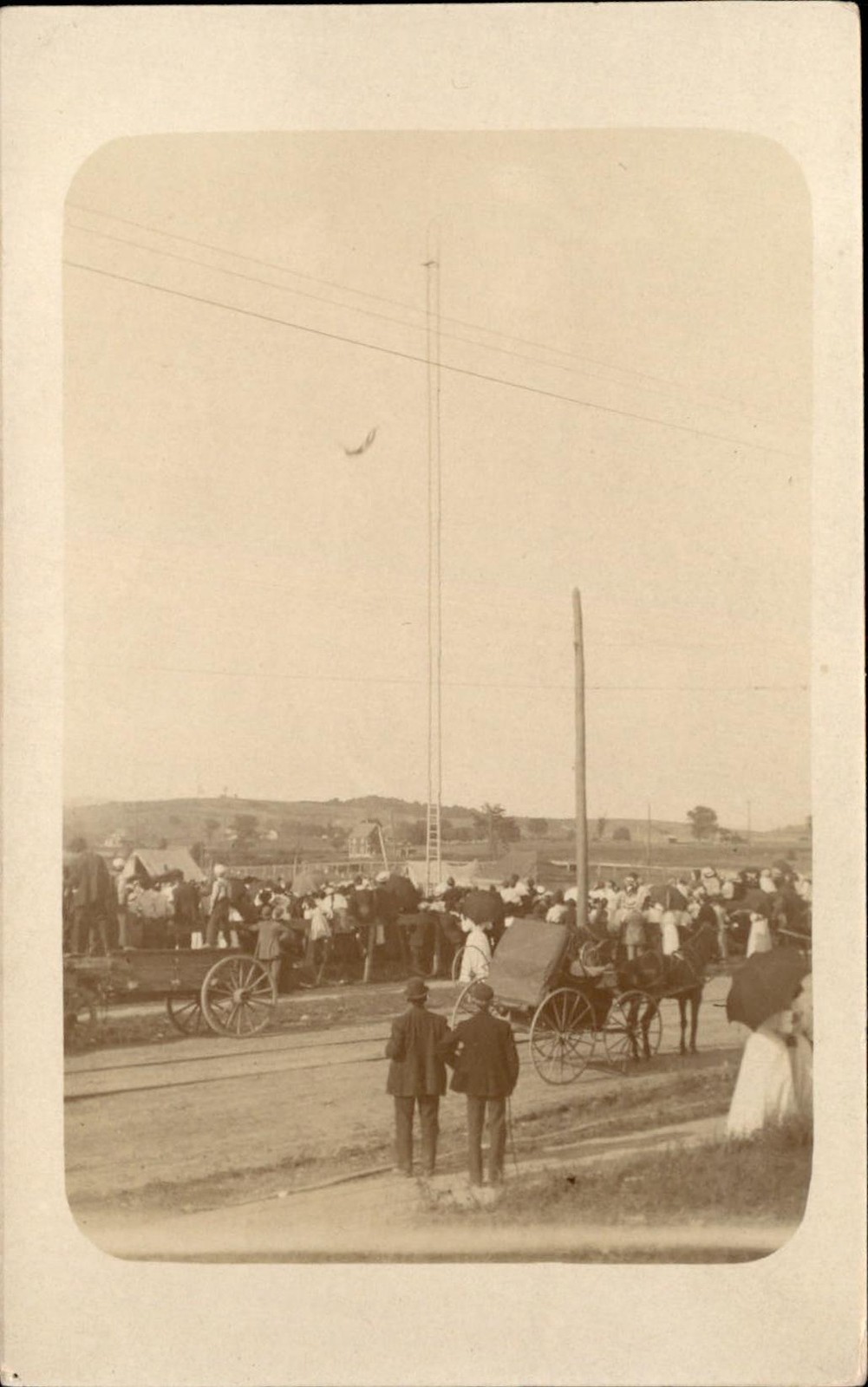 Crowd at a Highdive Diving Act Carnival c1910 Real Photo Postcard bhn